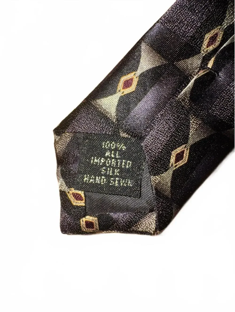 Facets geometric patterned 100% silk tie new with tags